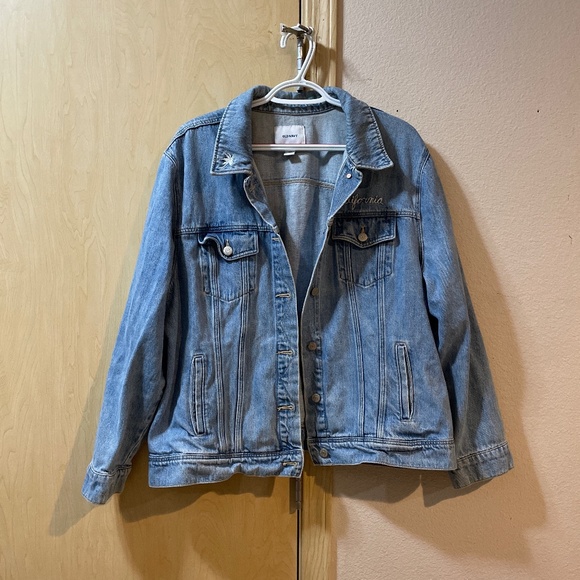 Old Navy Jackets & Blazers - Women XXL Denim Trucker Jean Jacket Embroidered California on Chest